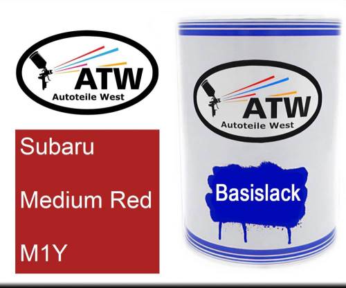 Subaru, Medium Red, M1Y: 500ml Lackdose, von ATW Autoteile West.